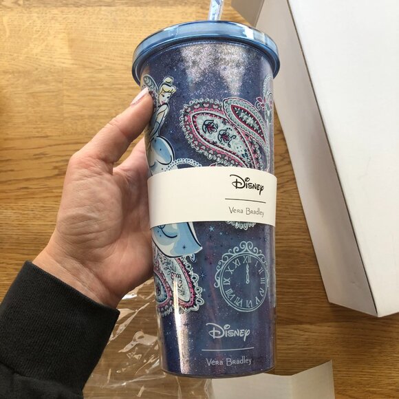 Vera Bradley Disney Cinderella Glitter Tumbler with Straw 24 oz NWT - Picture 7 of 7